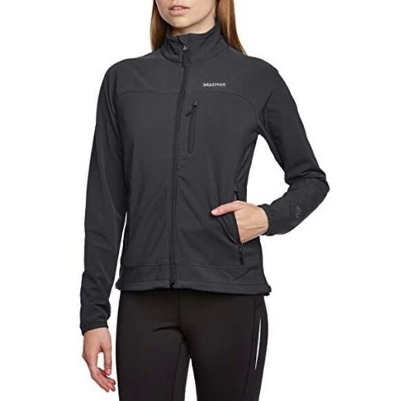 NWT Marmot Women's Tempo Softshell Full-Zip Jacket Black Size Medium - Picture 1 of 12